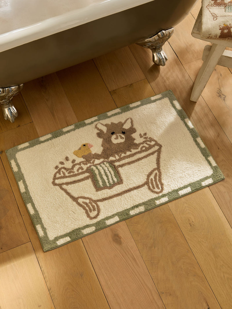 Natural Hamish Spa highland cow bath mat 80x50cm - British product