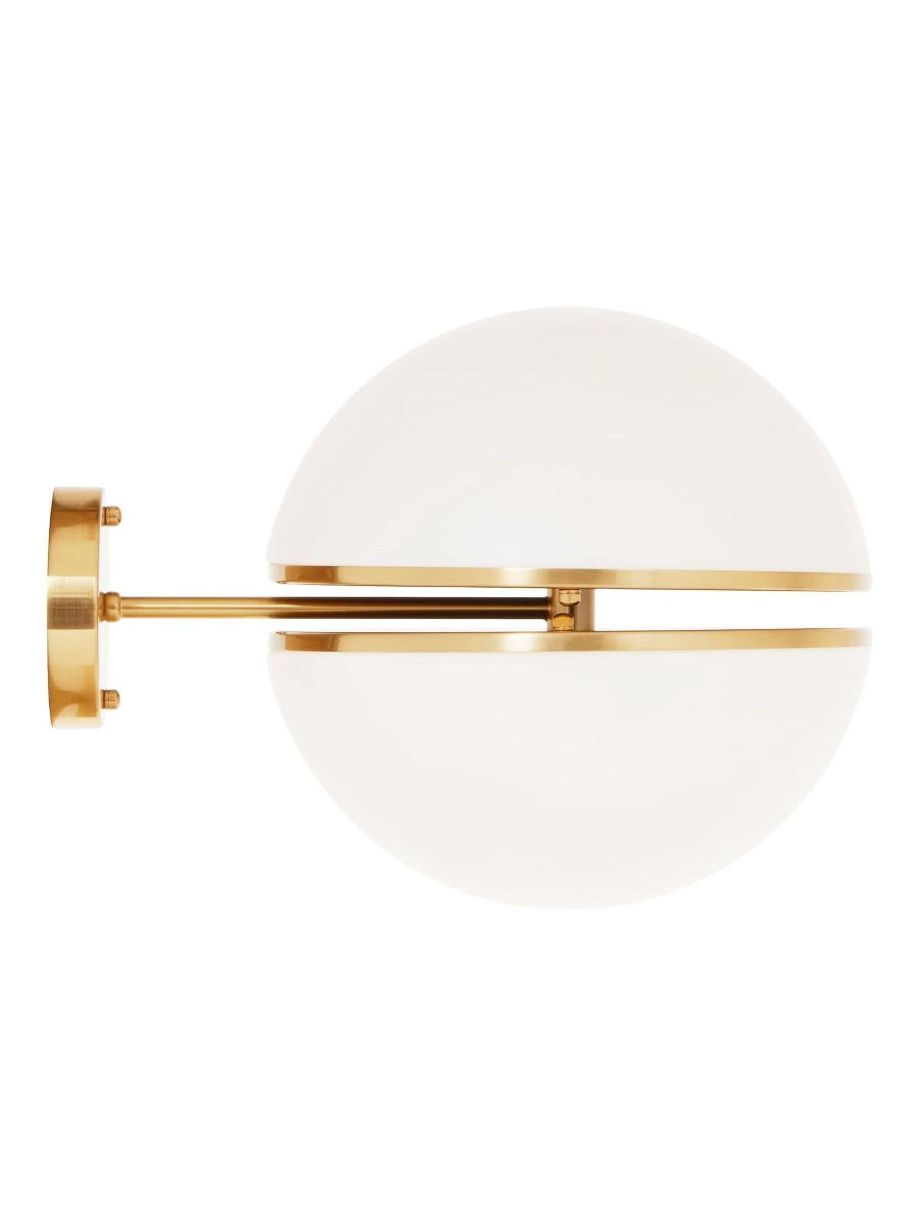 Fifty Five South brushed brass Abira wall light 30x30x42cm, imported from the UK