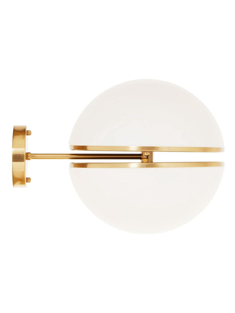 Fifty Five South brushed brass Abira wall light 30x30x42cm, imported from the UK