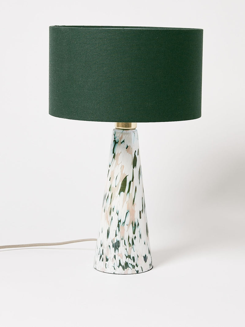 Oliver Bonas green glass table lamp large, imported from the UK