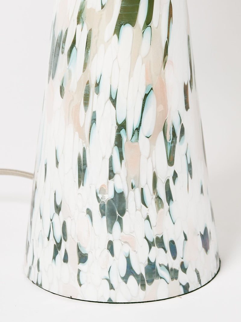Oliver Bonas green glass table lamp large, imported from the UK