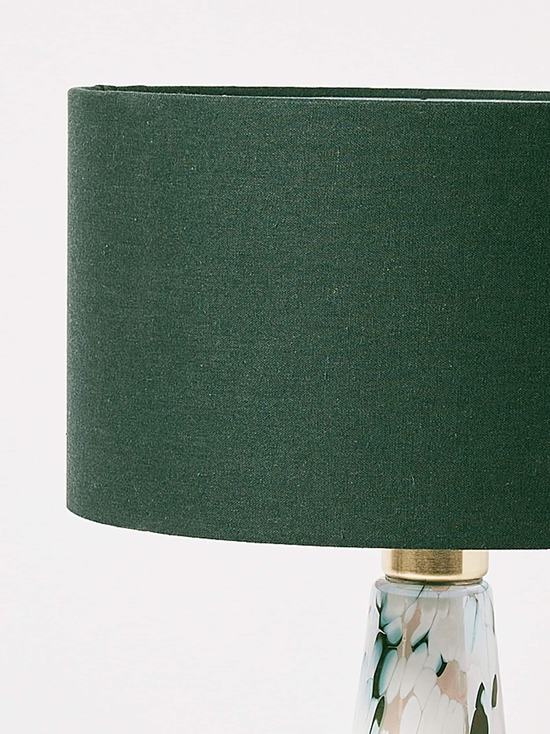 Oliver Bonas green glass table lamp large, imported from the UK