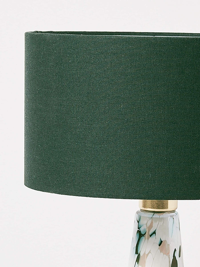 Oliver Bonas green glass table lamp large, imported from the UK