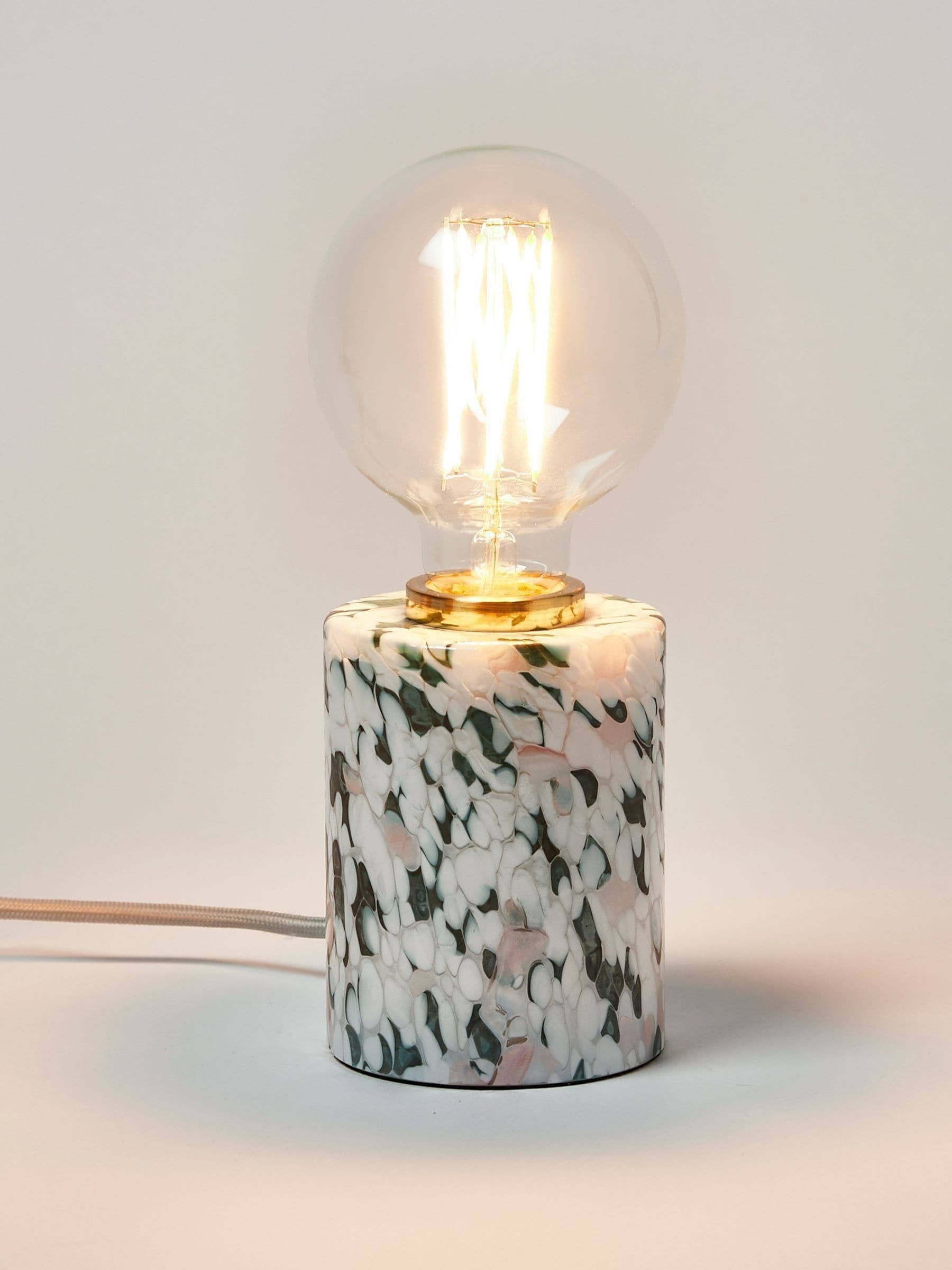 Oliver Bonas green glass confetti lamp base 11cm - British product