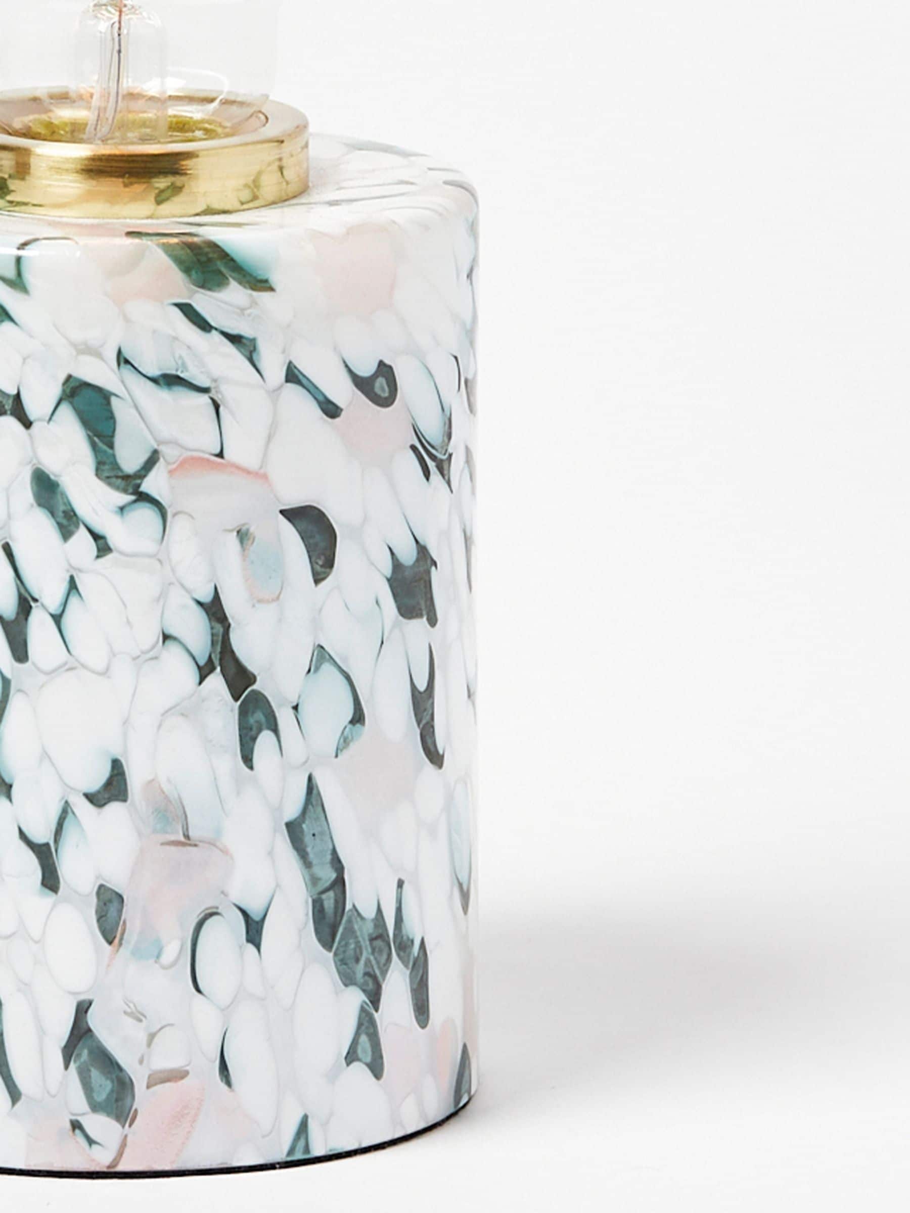 Oliver Bonas green glass confetti lamp base 11cm - British product