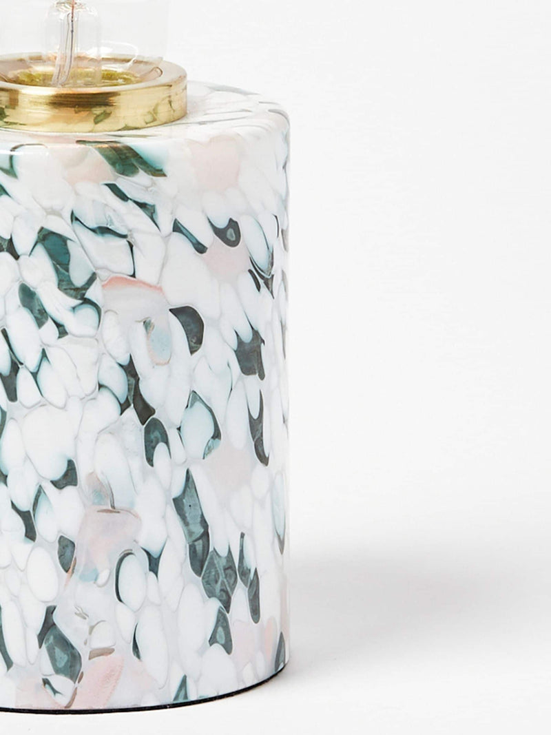 Oliver Bonas green glass confetti lamp base 11cm - British product