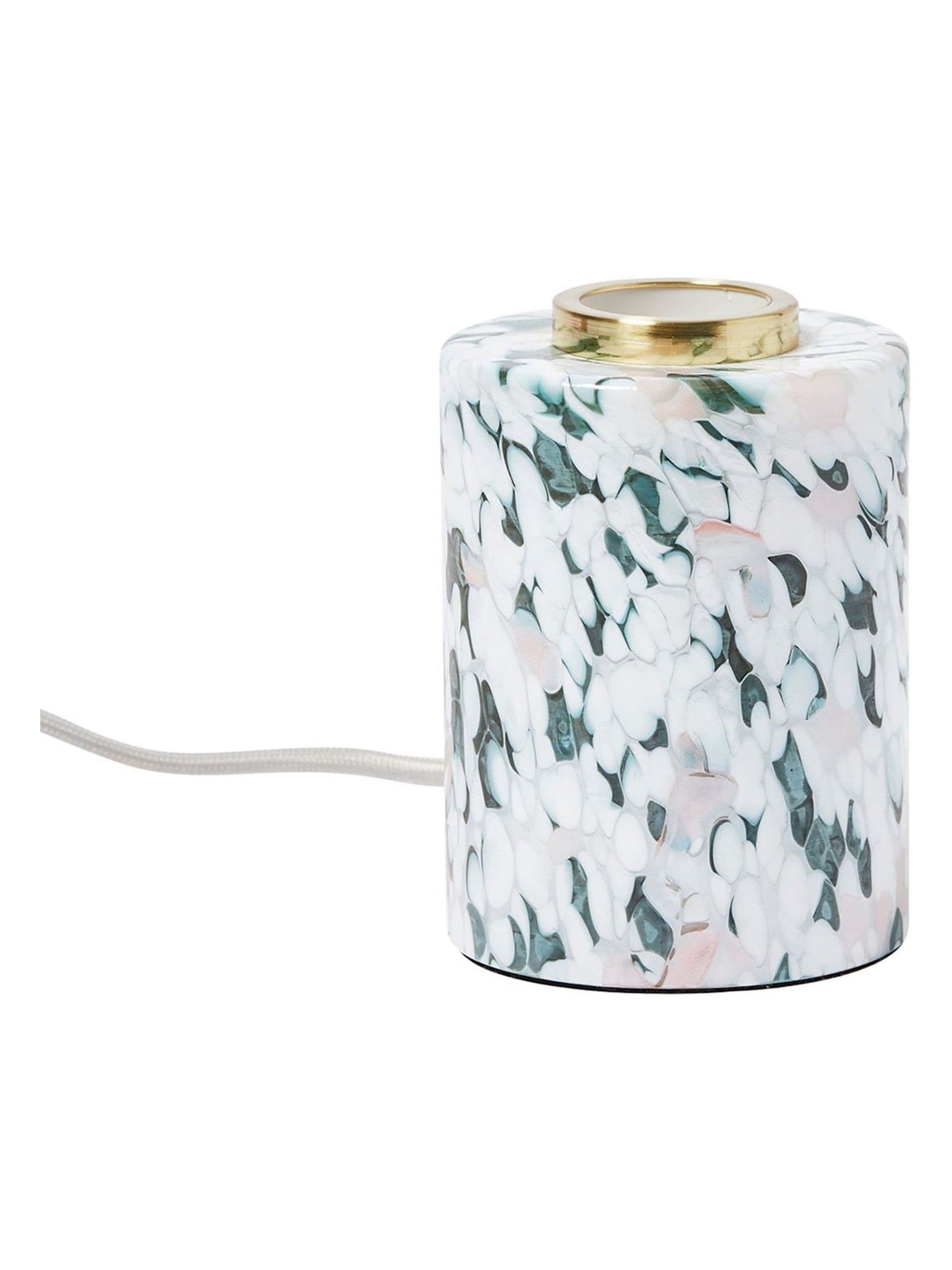 Oliver Bonas green glass confetti lamp base 11cm - British product