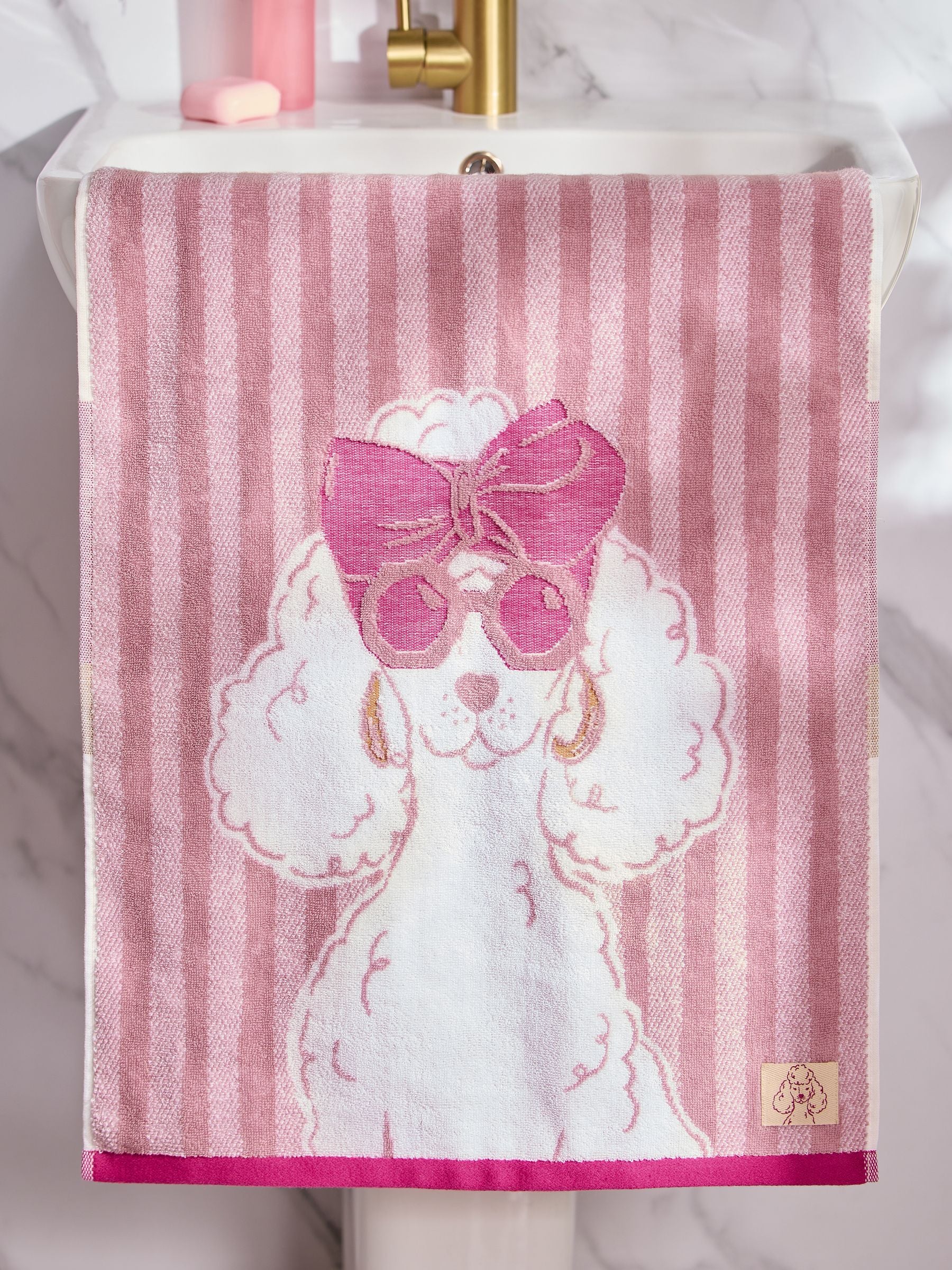 Pink Poodle Towel 100% cotton, UK version