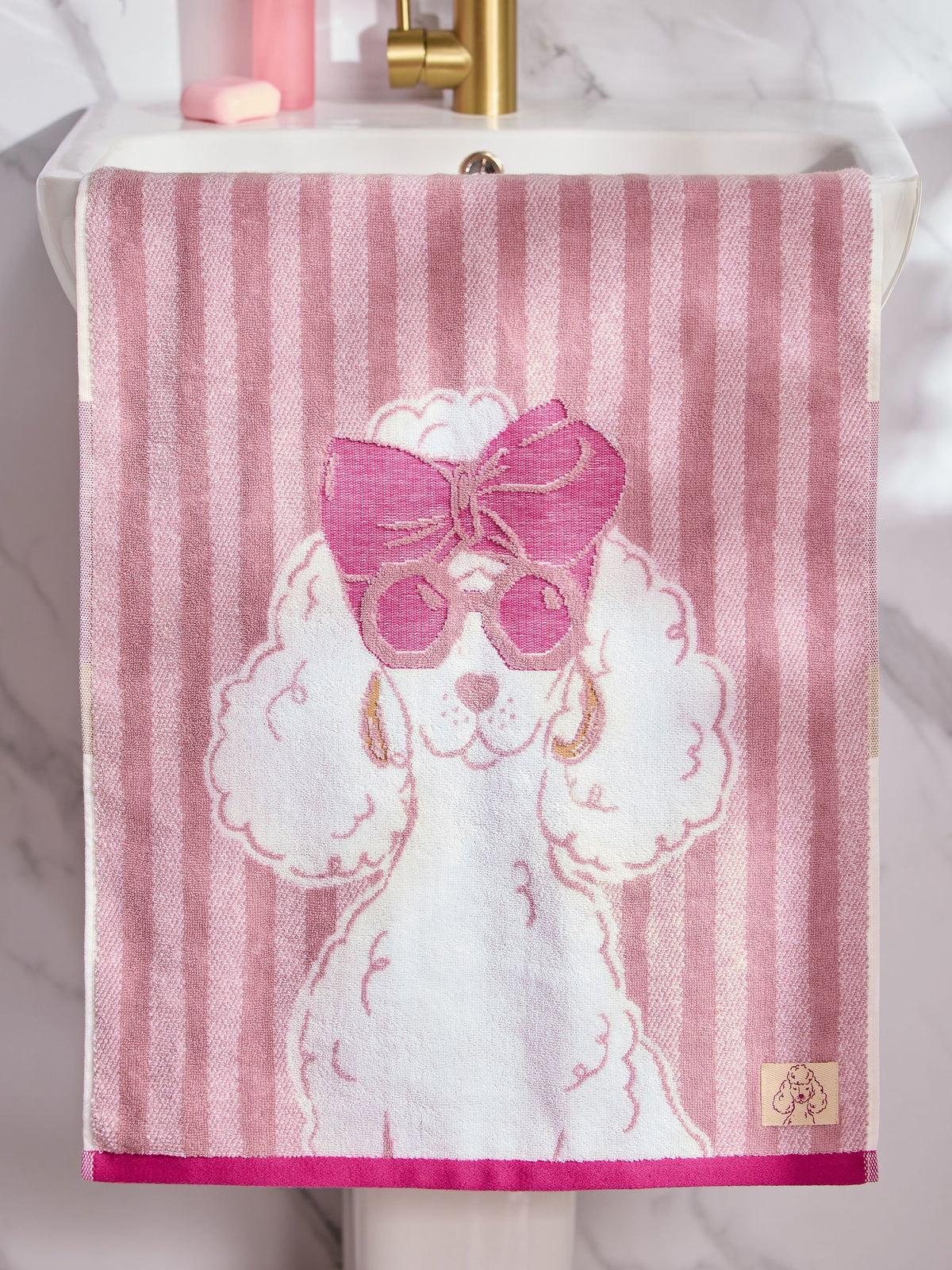 Pink Poodle Towel 100% cotton, UK version