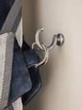 2 Pack Brushed Silver Curtain Tieback Hooks