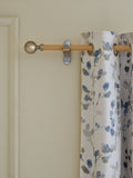 Light wood curtain pole kit with ball finials 28mm (British brand)