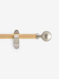 Light wood curtain pole kit with ball finials 28mm (British brand)