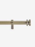 Antique Brass Ribbed Stud Finial 28mm Extendable Curtain Pole Kit