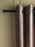 Black ribbed stud finial curtain pole kit 28mm, imported from the UK