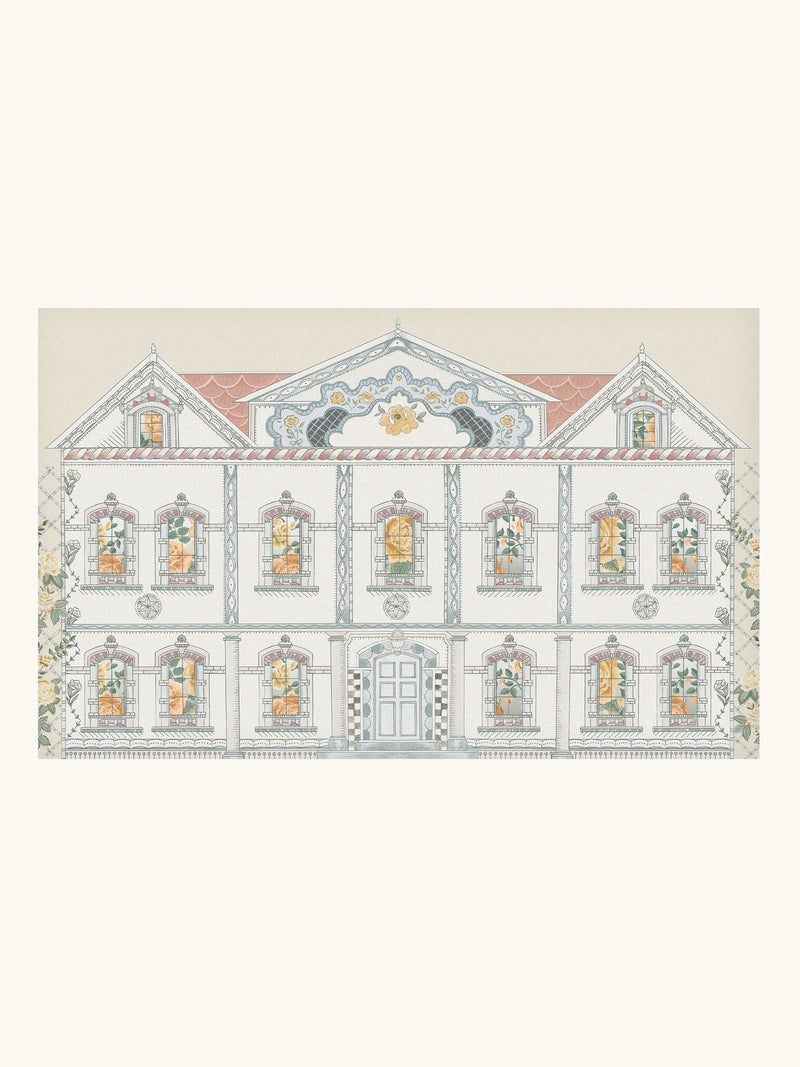 Cath Kidston cream doll house mural sample A4, UK version