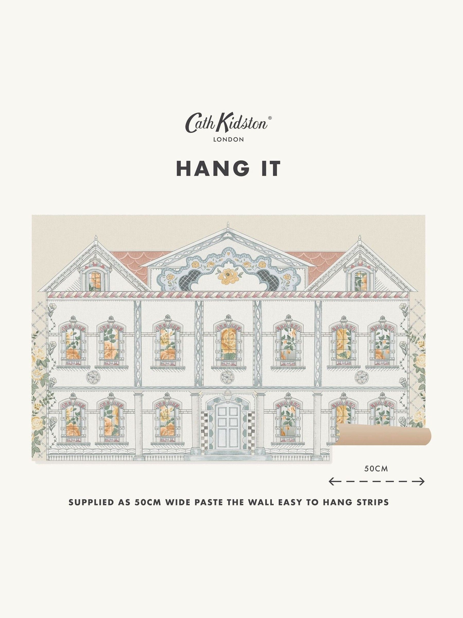 Cath Kidston cream doll house mural sample A4, UK version