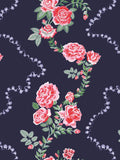 Cath Kidston wallpaper sample Rose Flutter Navy A4, UK version