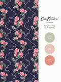 Cath Kidston wallpaper sample Rose Flutter Navy A4, UK version