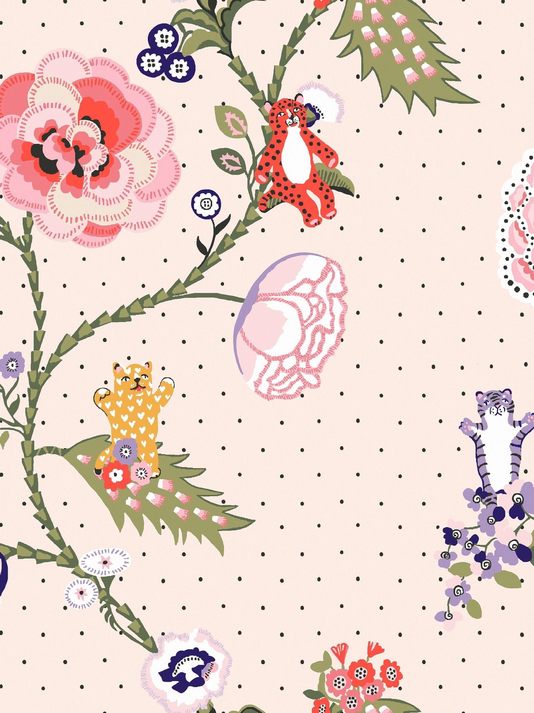 Cath Kidston Cream Catnip A4 wallpaper sample (British brand)