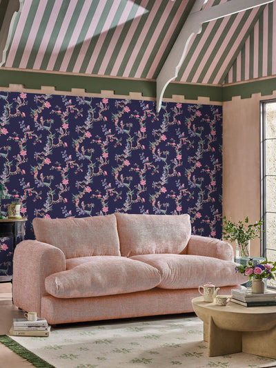 Next Cath Kidston Blue Birds & Berries Wallpaper Sample A4- Buy online at McGrocer
