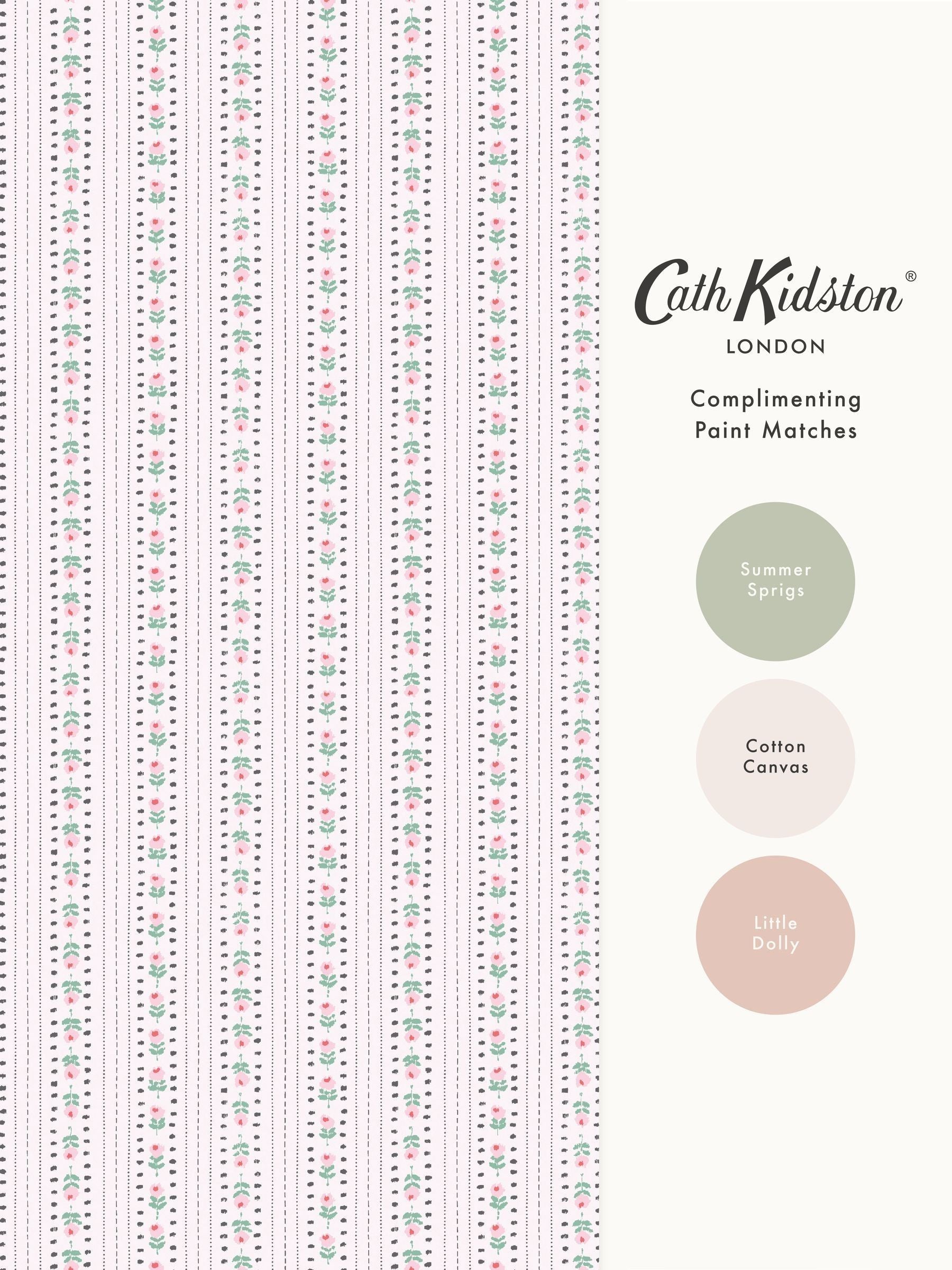 Cath Kidston wallpaper sample pink ticking stripe A4, UK version