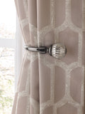 Mercury glass curtain holdbacks set of 2 pewter grey (British brand)