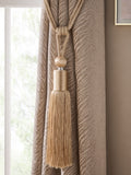 Set of 2 Black Large Tassel Curtain Tie Backs - 80cm