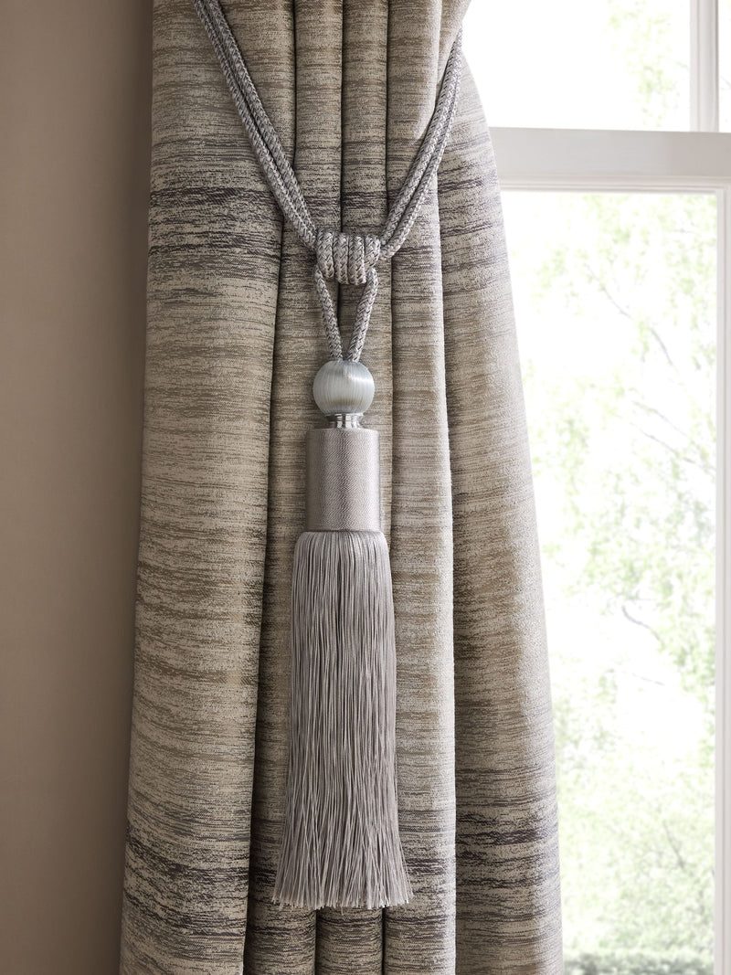 Set of 2 Black Large Tassel Curtain Tie Backs - 80cm