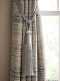 Set of 2 Black Large Tassel Curtain Tie Backs - 80cm