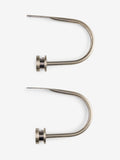 Antique brass ribbed stud curtain holdbacks set, imported from the UK
