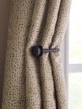 Set of 2 Black Ribbed Stud Curtain Holdbacks