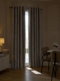 Plush chenille eyelet curtains in natural colour (British brand)