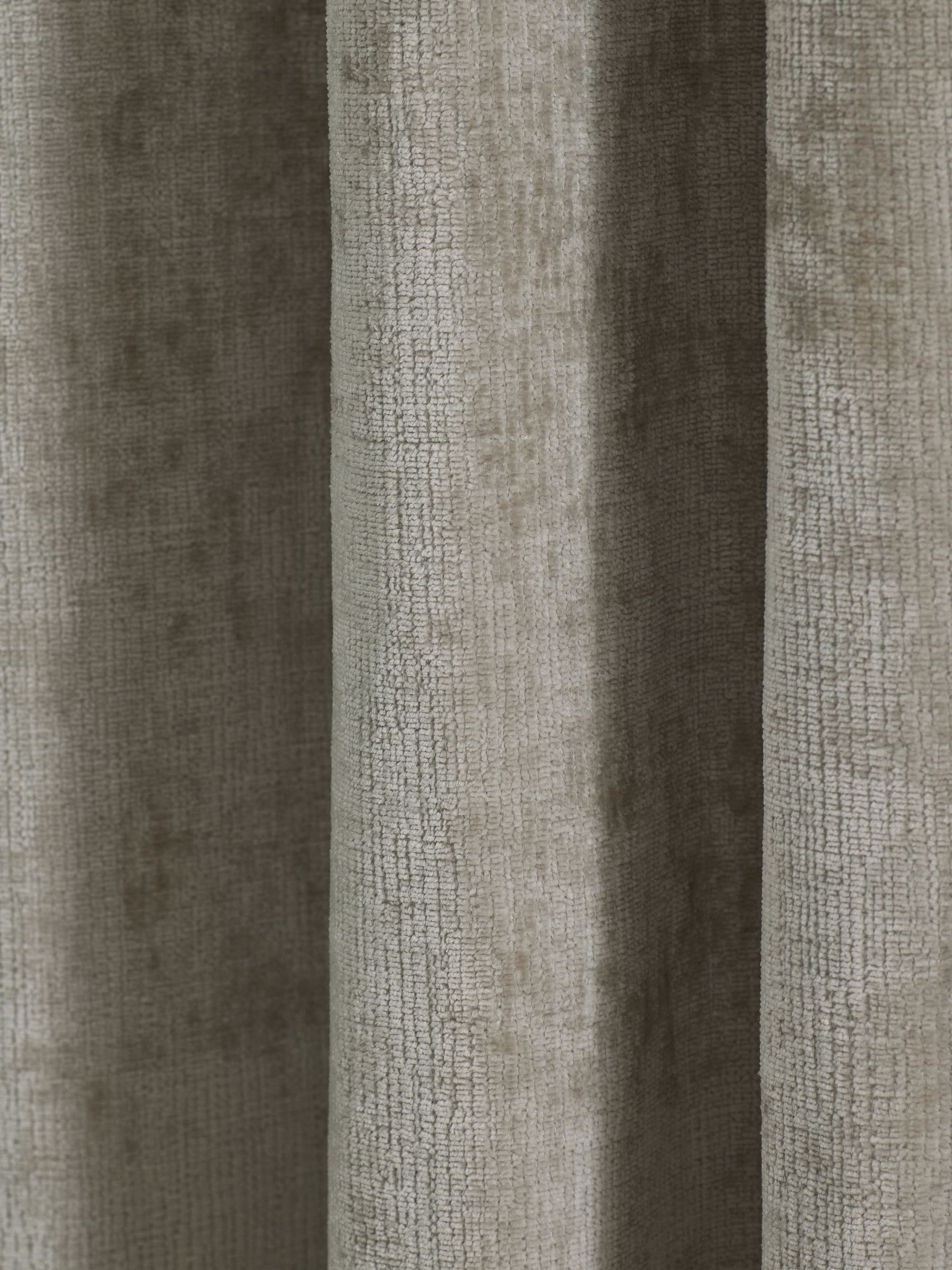 Plush chenille eyelet curtains in natural colour (British brand)