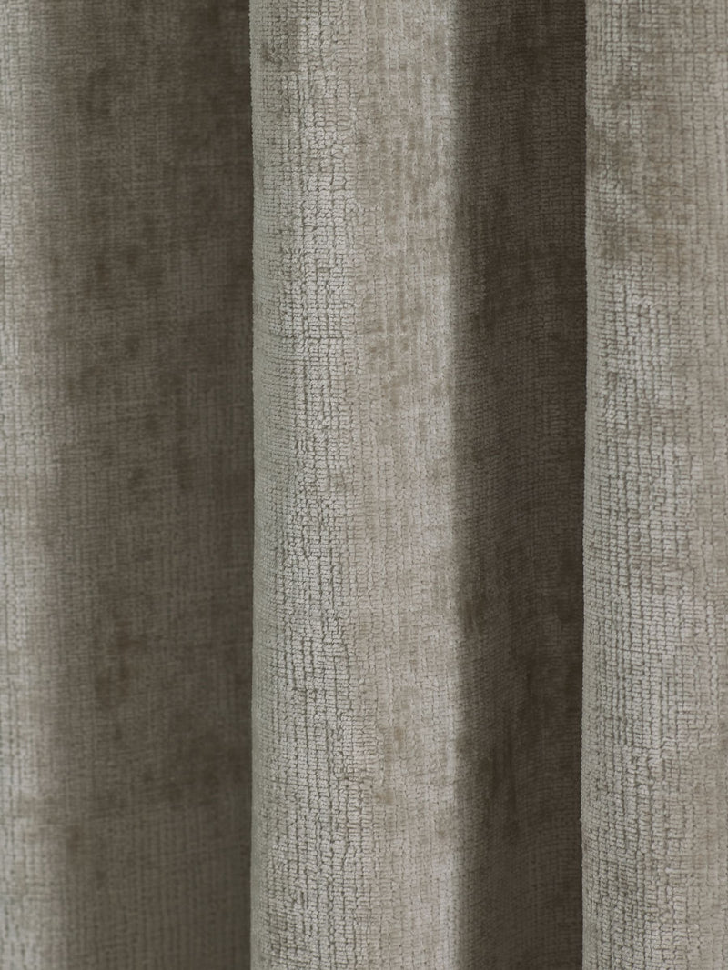 Plush chenille eyelet curtains in natural colour (British brand)