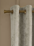 Plush chenille eyelet curtains in natural colour (British brand)