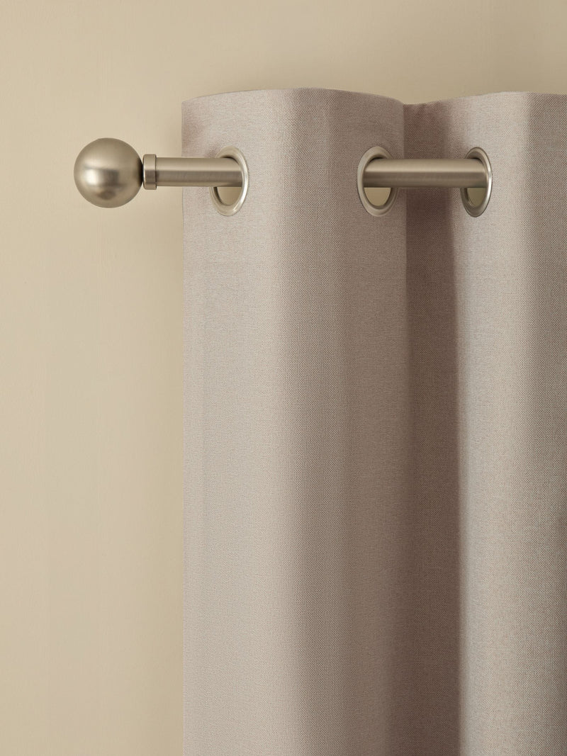 Light natural soft marl blackout thermal eyelet curtains, UK version