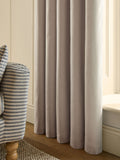 Light natural soft marl blackout thermal eyelet curtains, UK version