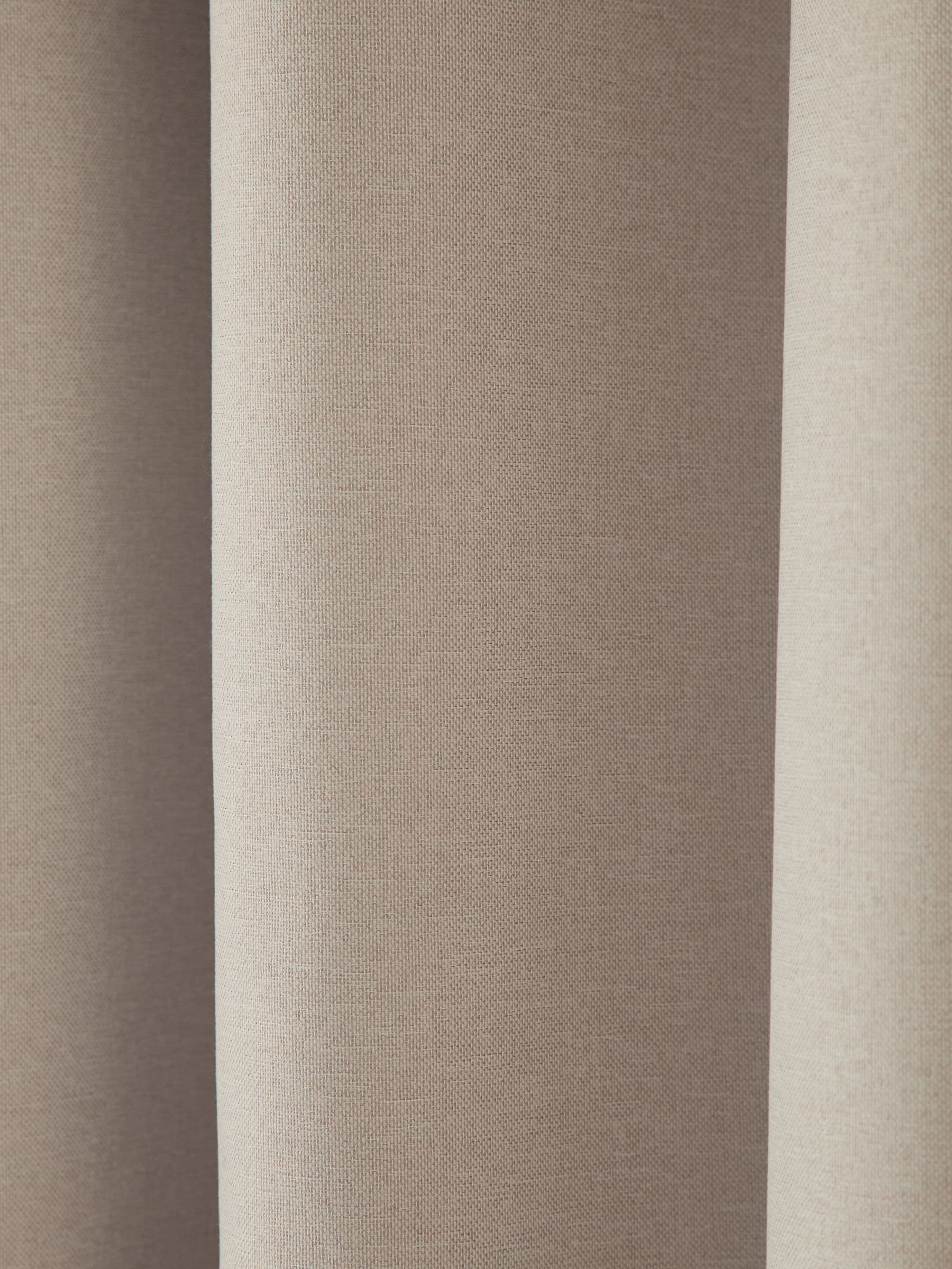 Light natural soft marl blackout thermal eyelet curtains, UK version