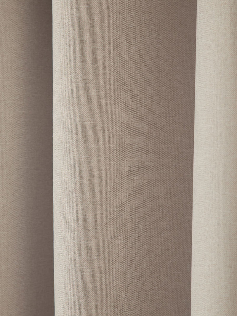 Light natural soft marl blackout thermal eyelet curtains, UK version