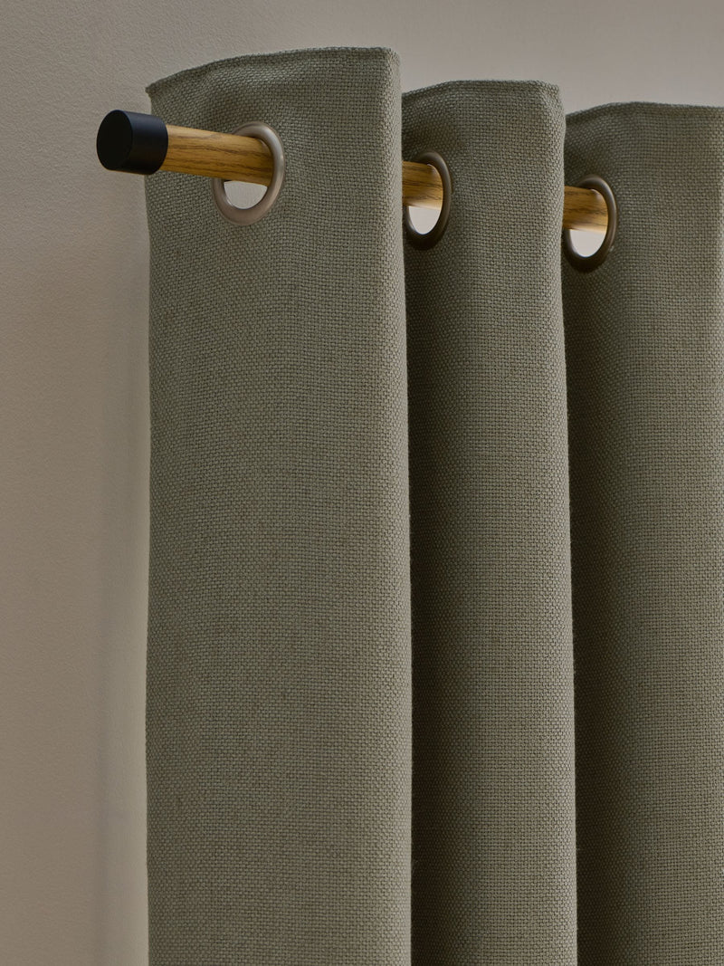 Sage Green Soft Weave Linen Blend Blackout/Thermal Eyelet Curtains