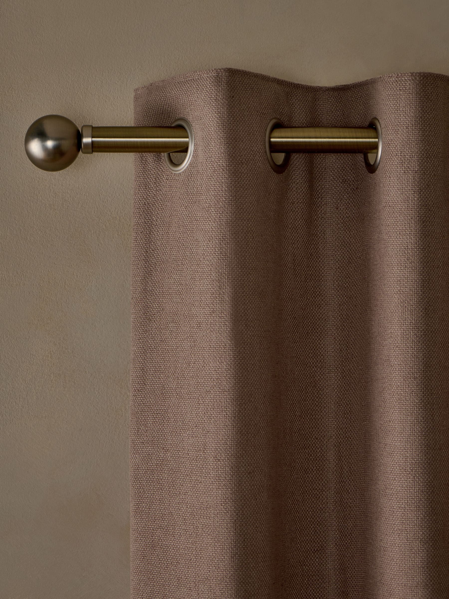 Blush Pink Soft Weave Linen Blend Lined Eyelet Curtains