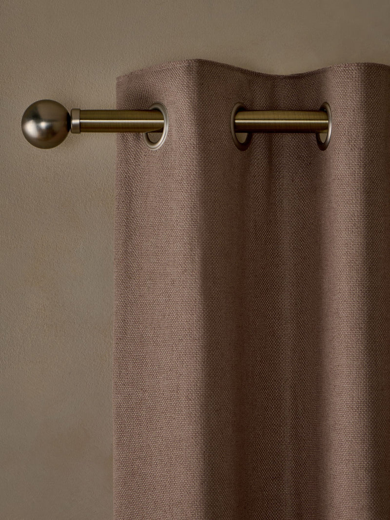 Blush Pink Soft Weave Linen Blend Lined Eyelet Curtains