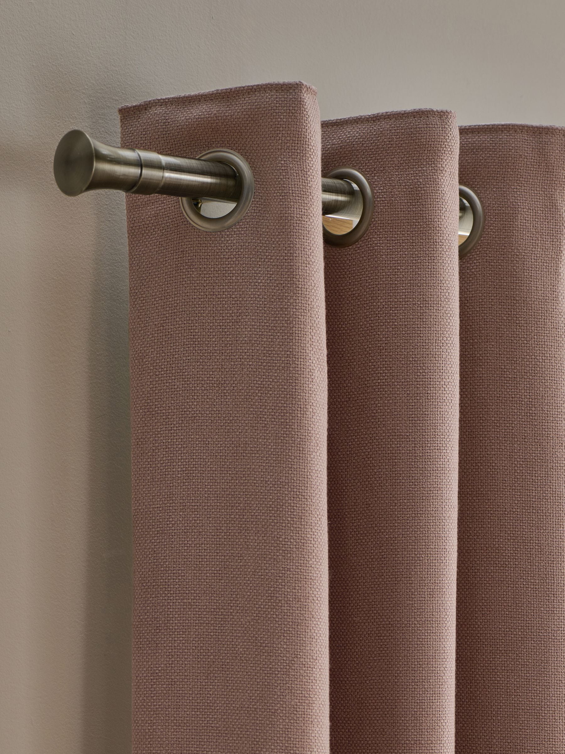 Blush Pink Soft Weave Linen Blend Blackout/Thermal Eyelet Curtains