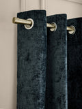Navy Blue Blackout/Thermal Plush Chenille Eyelet Curtains