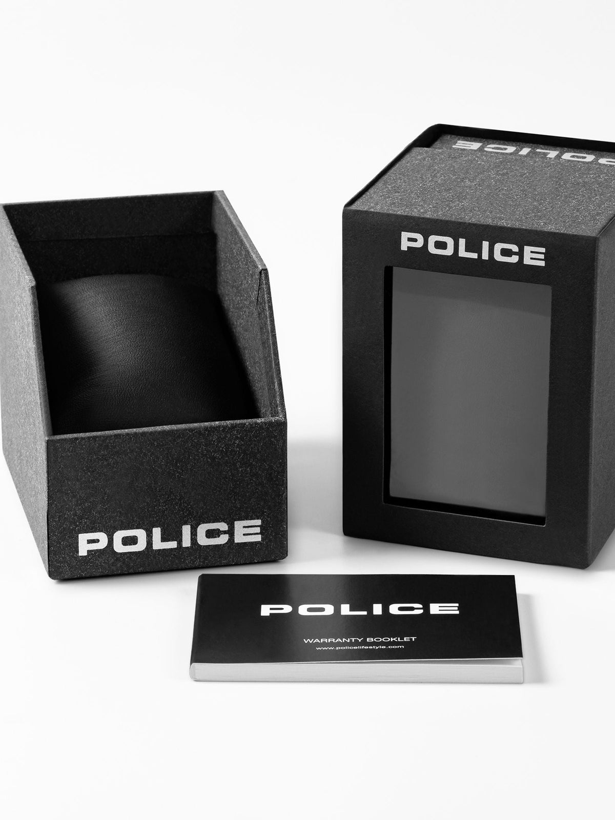Police Kismet SS multi dial leather strap black watch 47mm, imported from the UK