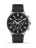 Police Kismet SS multi dial leather strap black watch 47mm, imported from the UK