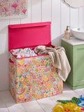 Lucy Tiffney pink campion laundry basket (British brand)