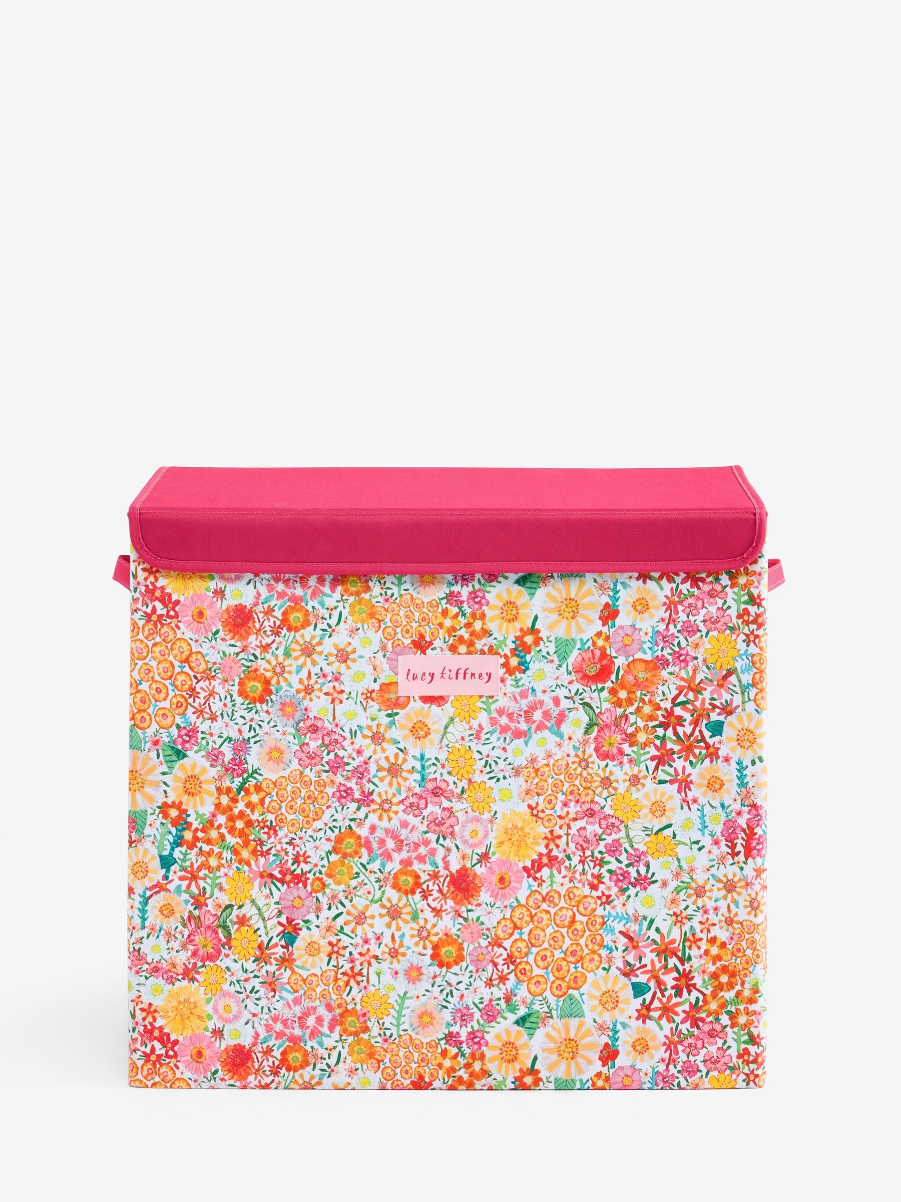 Lucy Tiffney pink campion laundry basket (British brand)
