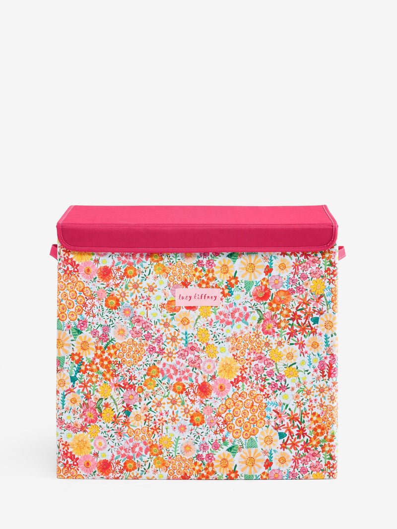 Lucy Tiffney pink campion laundry basket (British brand)