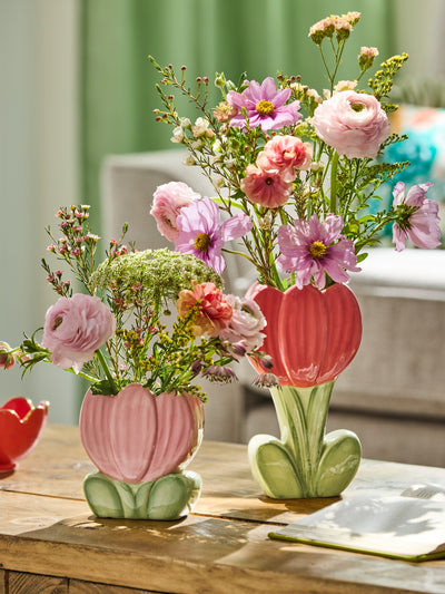 Next Lucy Tiffney Set of 2 Pink Tulip Vases- Buy online at McGrocer
